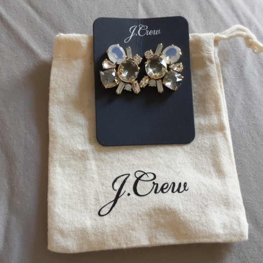 NWT J crew crystal cluster earrings